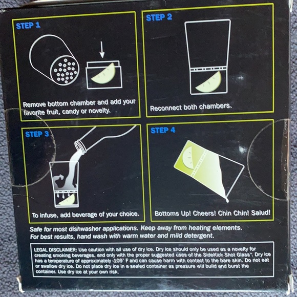 Sidekick Shot Glass 4, 2 piece Shot Glasses in each box BRAND NEW Infusing Shots - Picture 3 of 8